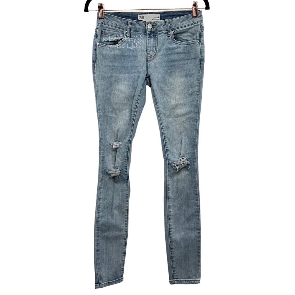 RSQ Low Slung Distressed Ibiza Skinny Jeans Size 0